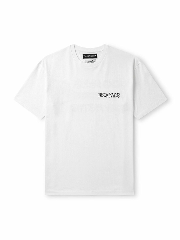 Photo: Wacko Maria - Neck Face Logo-Print Cotton-Jersey T-Shirt - White