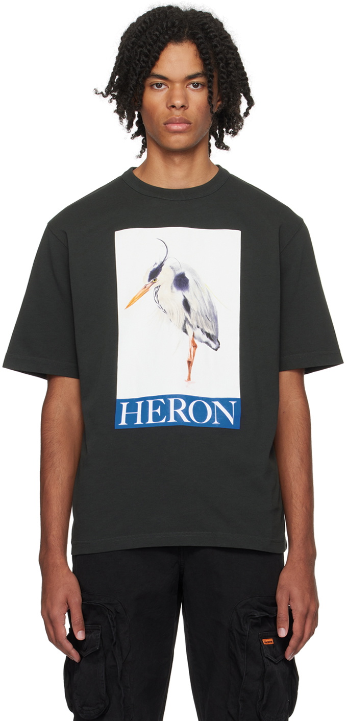 Heron Preston Black Heron Bird Painted T-Shirt Heron Preston