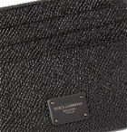 Dolce & Gabbana - Logo-Appliquéd Pebble-Grain Leather Cardholder - Black