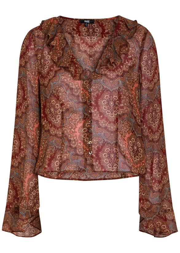 Photo: Paige Eve Printed Silk-chiffon Blouse Multicoloured
