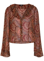 Paige Eve Printed Silk-chiffon Blouse Multicoloured