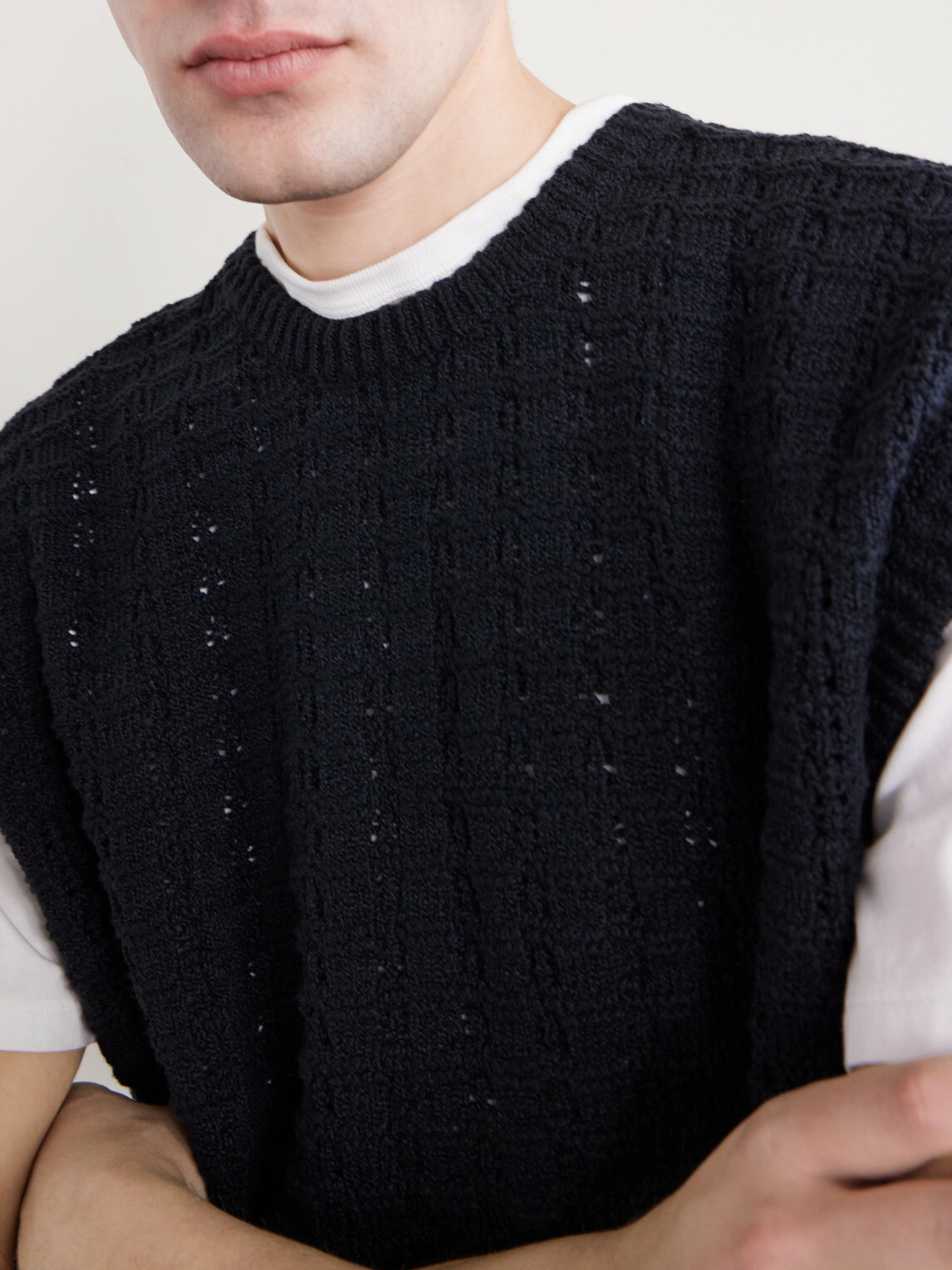 A Kind Of Guise - Tembe Cable-Knit Cotton Vest - Black