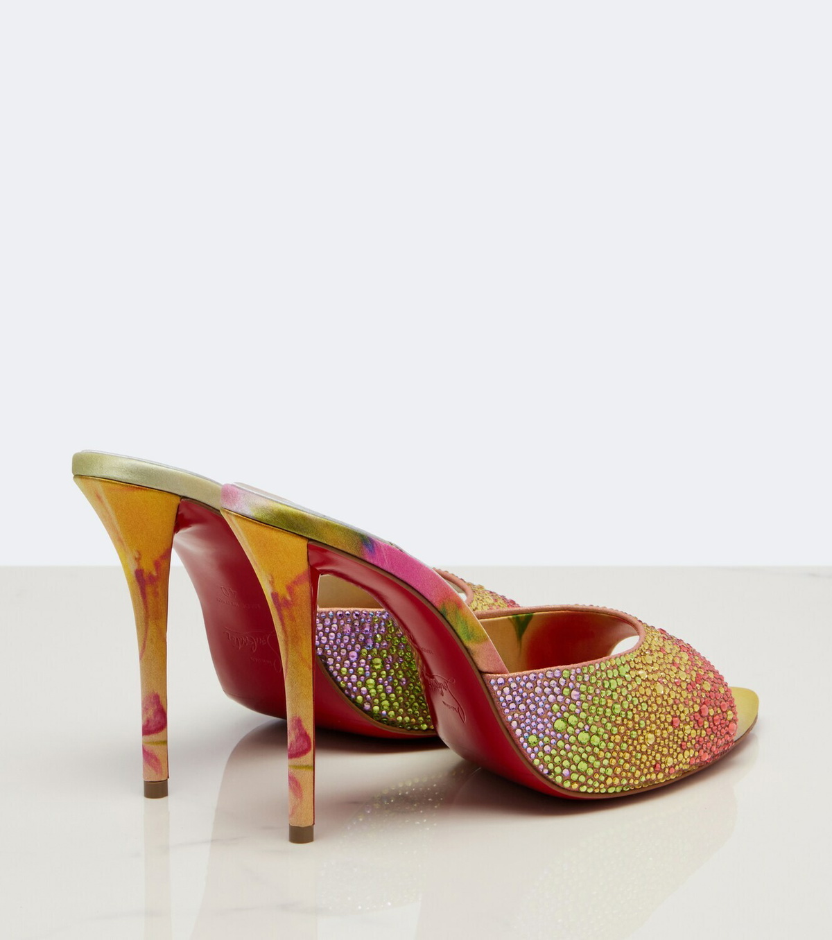Christian Louboutin Miss Z embellished crêpe satin mules