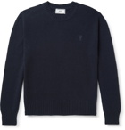 AMI PARIS - Logo-Embroidered Cashmere Sweater - Blue