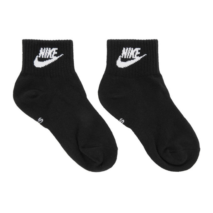 Photo: Nike Three-Pack Black Everyday Essential Ankle Socks