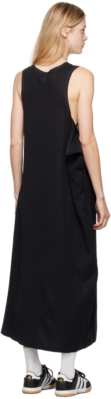Y-3 Black Drawstring Midi Dress