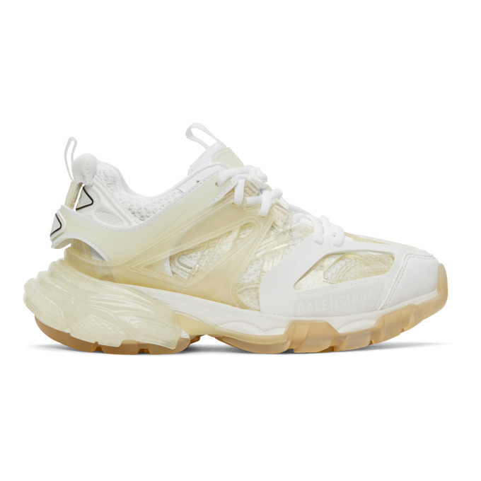 Balenciaga White Clear Sole Track Sneakers Balenciaga