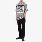 Versace Men's Geometric Print Vacation Shirt in Black/White