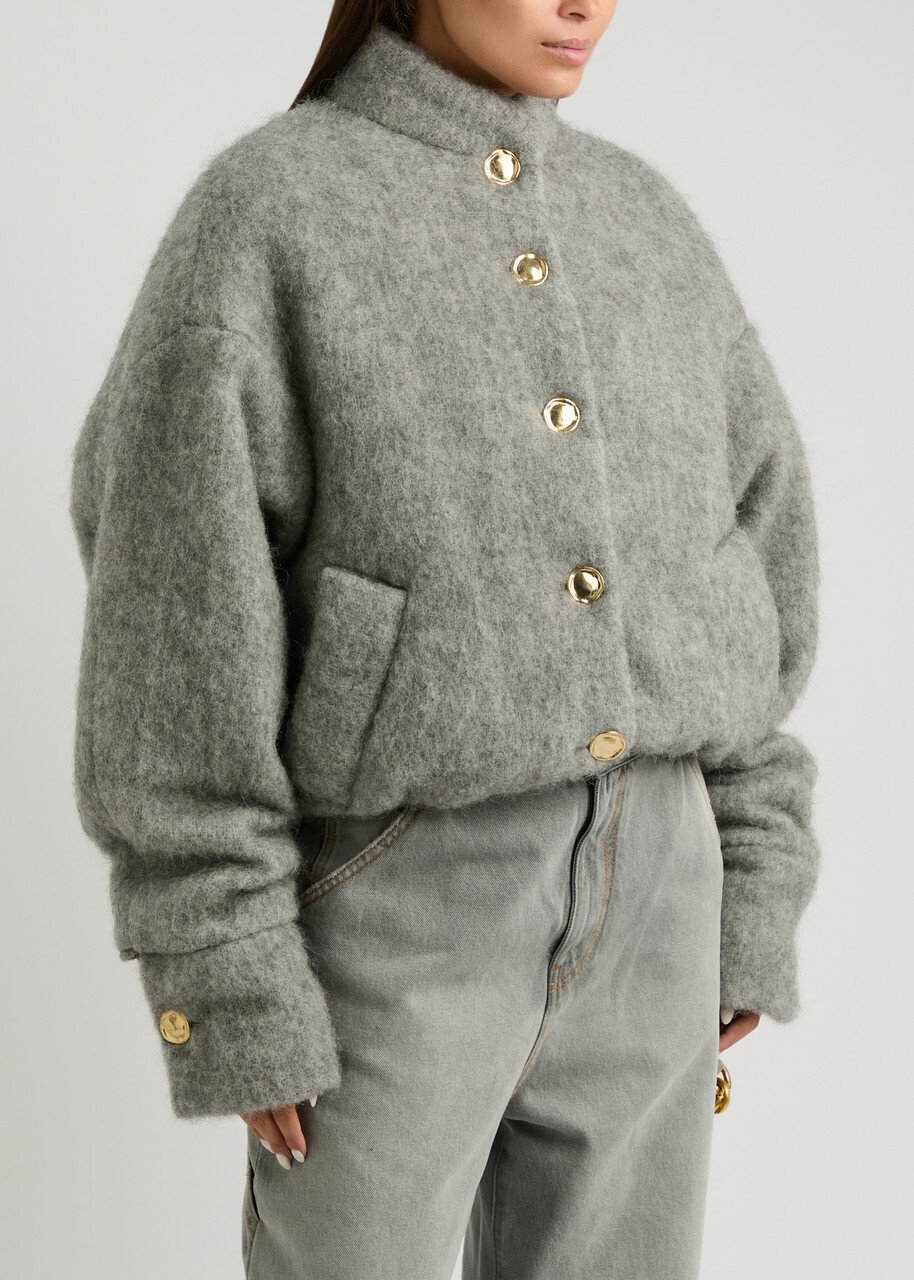 Darkpark Bobbie Wool-blend Bomber Jacket Grey