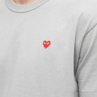 Comme des Garçons Play Men's Small Red Heart T-Shirt in Grey