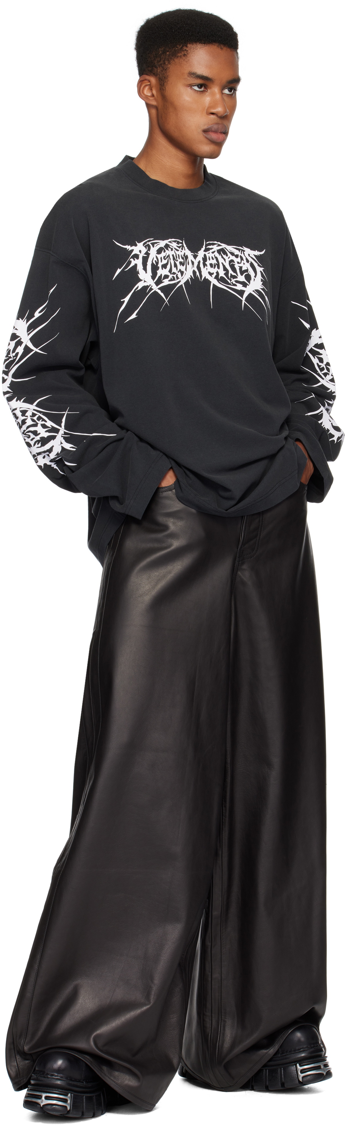 VETEMENTS Black Death Metal Longsleeve T-shirt Vetements