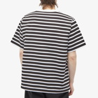 SOPHNET. Men's Logo Stripe T-Shirt in Black