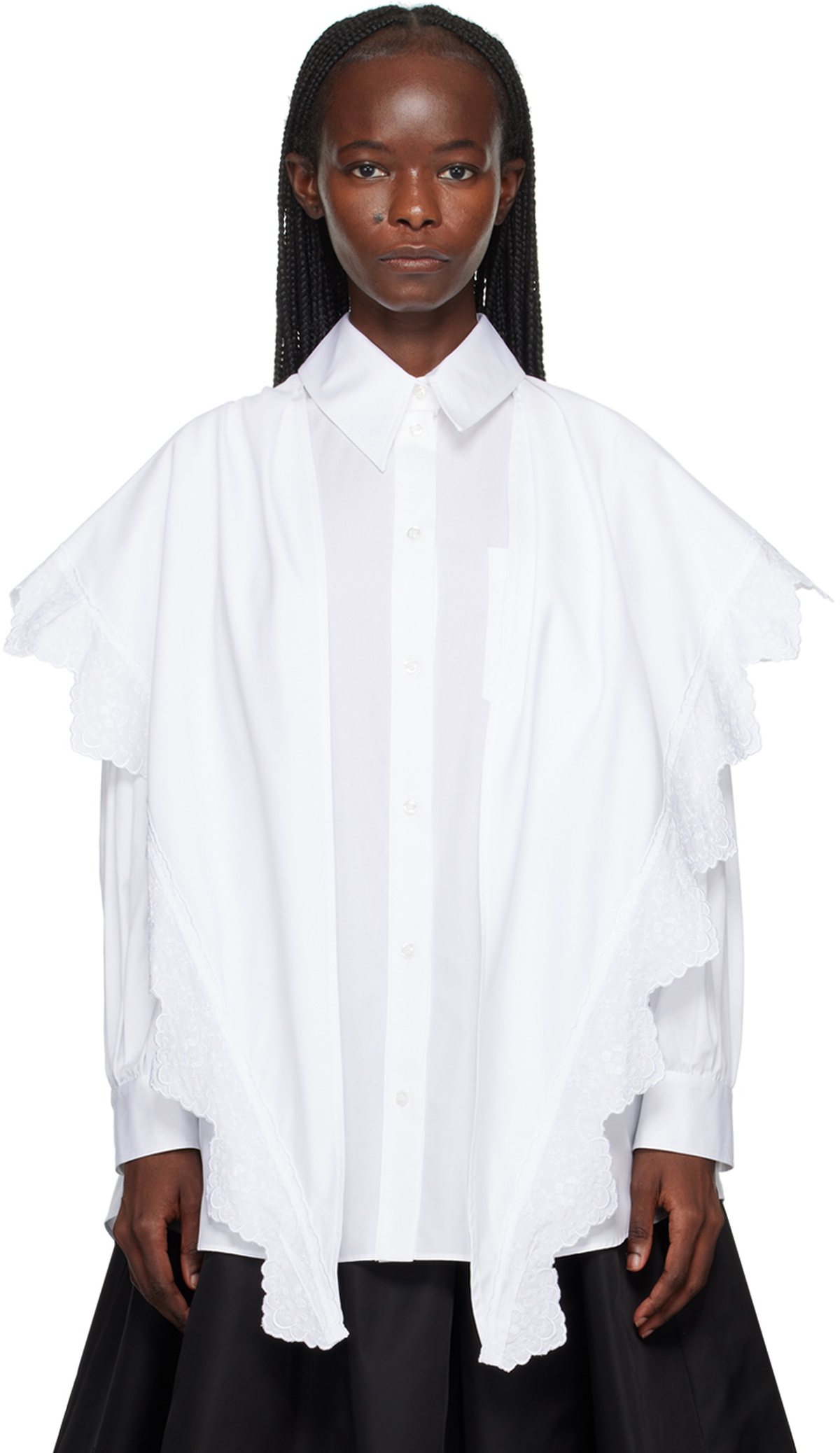Simone Rocha White Pointed Collar Shirt Simone Rocha