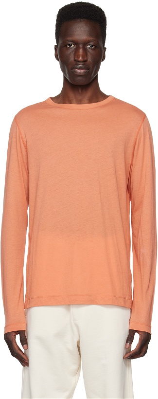 Photo: Dries Van Noten Orange Crewneck Long Sleeve T-Shirt