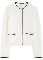 Vince Contrast-trim Wool-blend Cardigan Cream