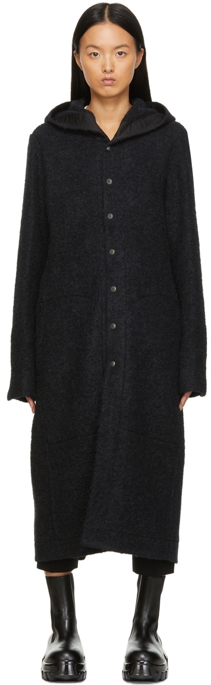 Rick Owens Black Wool Performa Coat Rick Owens