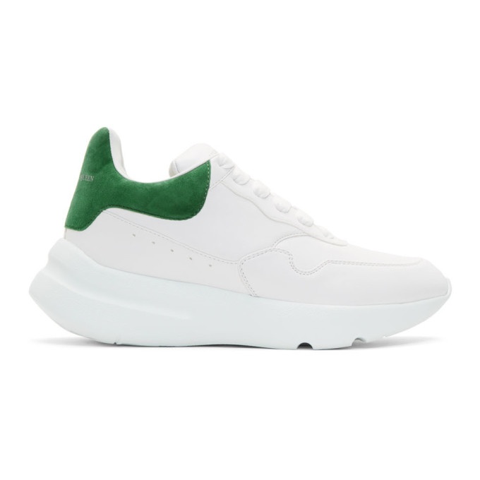 Photo: Alexander McQueen White and Green Runner Sneakers