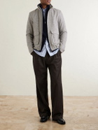 Herno - Houndstooth Linen-Blend Bomber Jacket - Gray