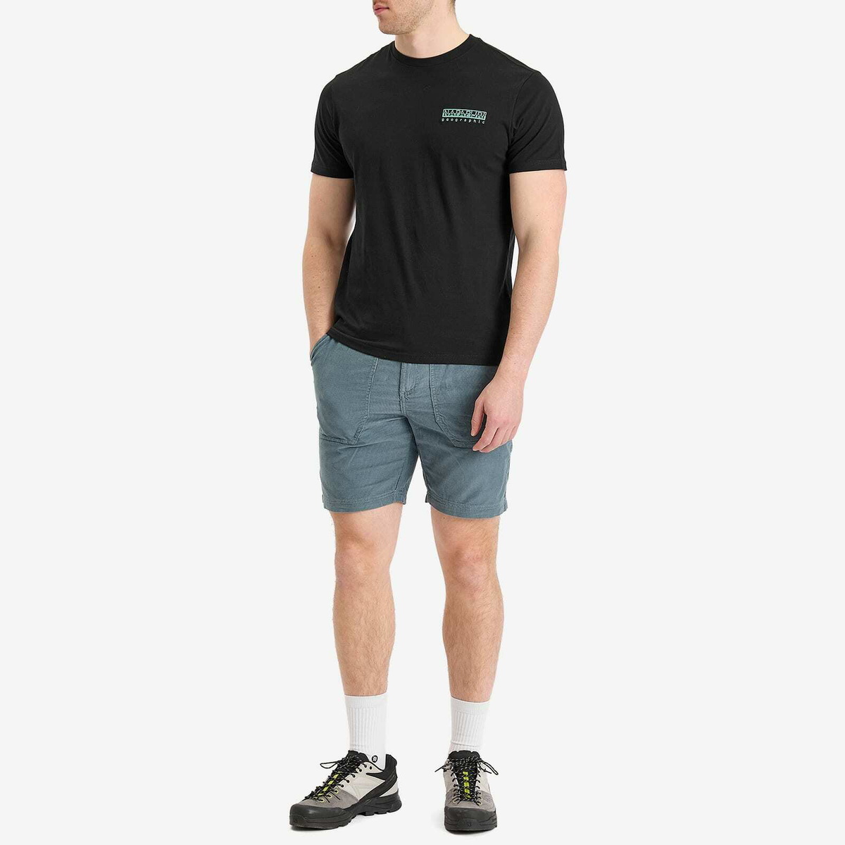 Napapijri Men's Geographic Back Print T-Shirt in Black Beauty