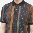 Beams Plus Men's Pique Polo Shirt Print in Stripe Print