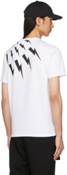 Neil Barrett White Off-Set Fair Isle Thunderbolt T-Shirt