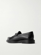 CELINE - Logo-Embellished Fringed Leather Loafers - Black