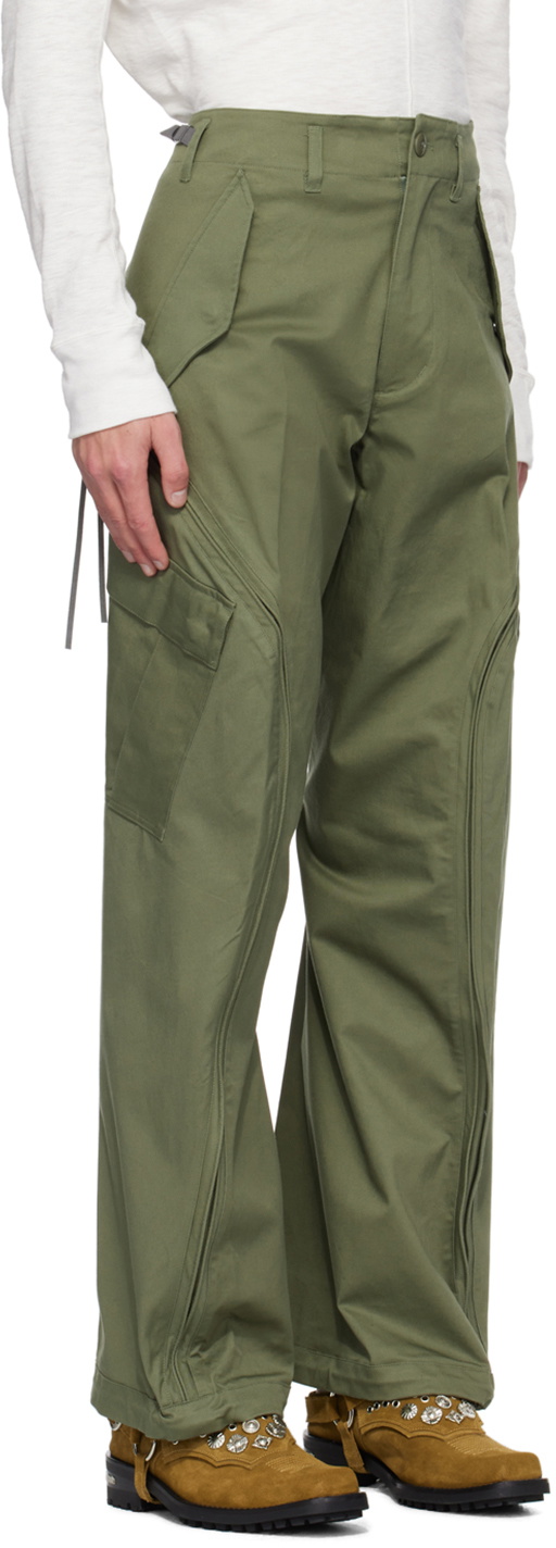 NVRFRGT Green Twisted Cargo Pants