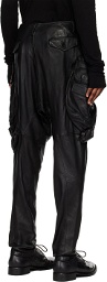 Julius Black Gas Mask Leather Cargo Pants