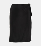 Saint Laurent Tie-detail jersey pencil skirt