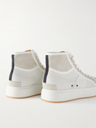 Stone Island - Canvas-Trimmed Suede and Leather High-Top Sneakers - Neutrals