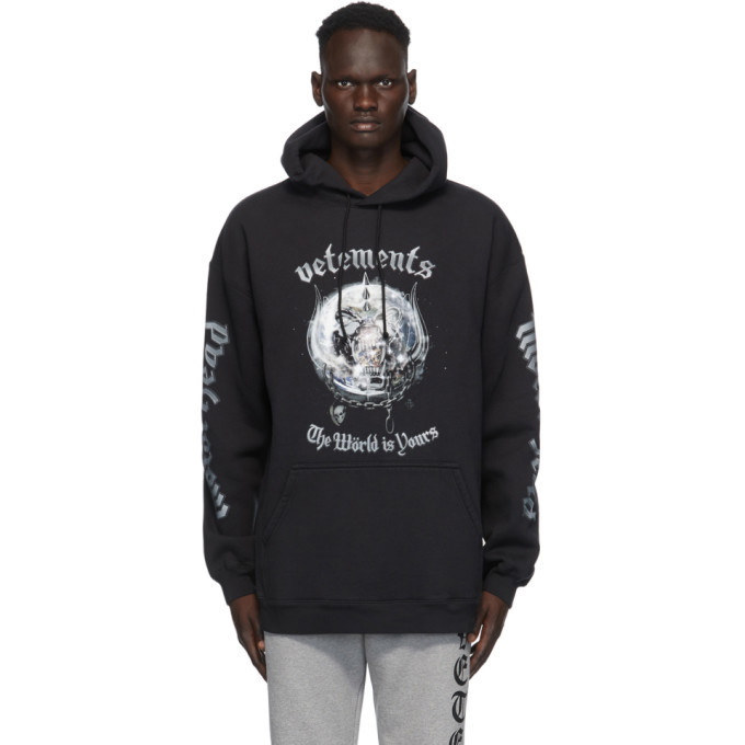 Photo: VETEMENTS Black Motorhead Edition The World Is Yours Hoodie