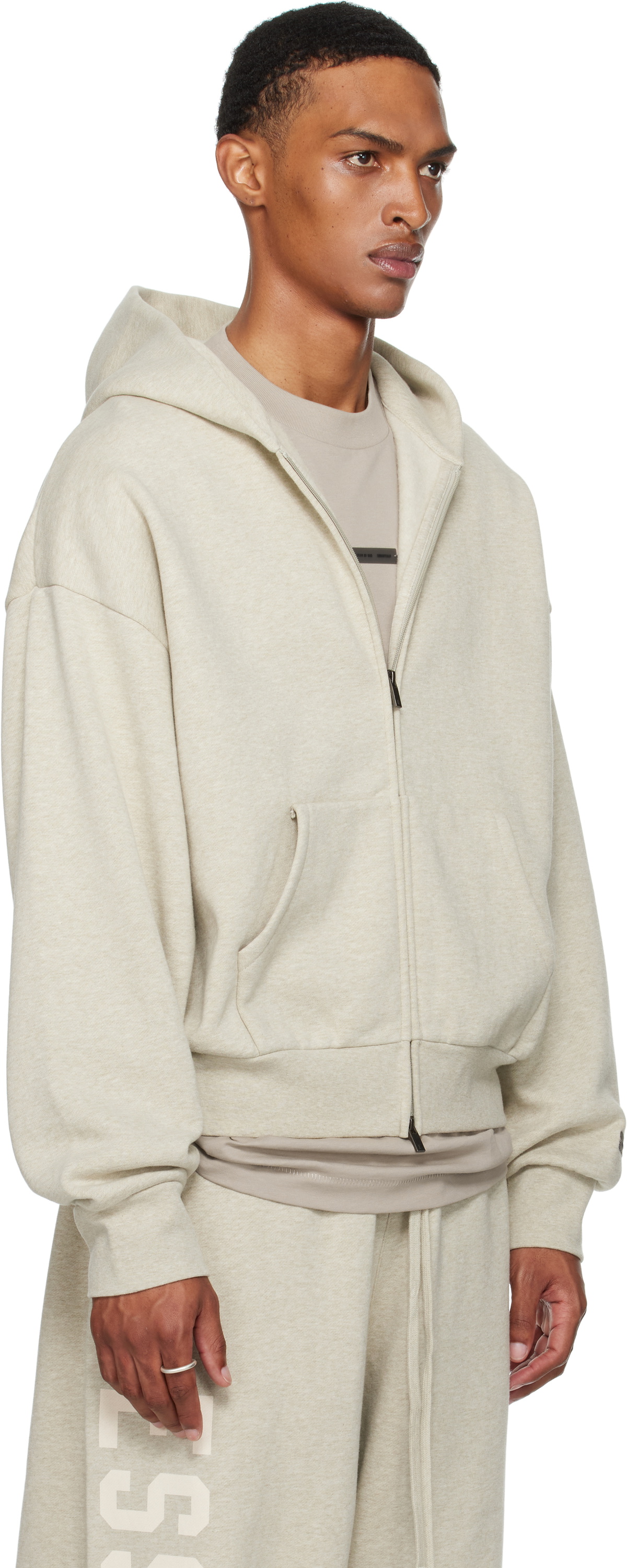 ESSENTIALS Beige Classic Fleece Zip-Up Fear of God Essentials 