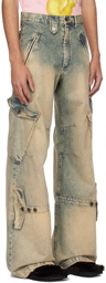 EGONlab Beige Cargo Pocket Jeans