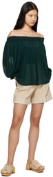 See by Chloé Green Shirred Blouse
