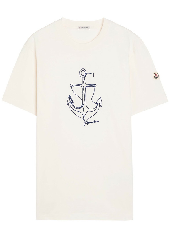 Photo: Moncler Embroidered Cotton T-shirt White