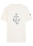 Moncler Embroidered Cotton T-shirt White