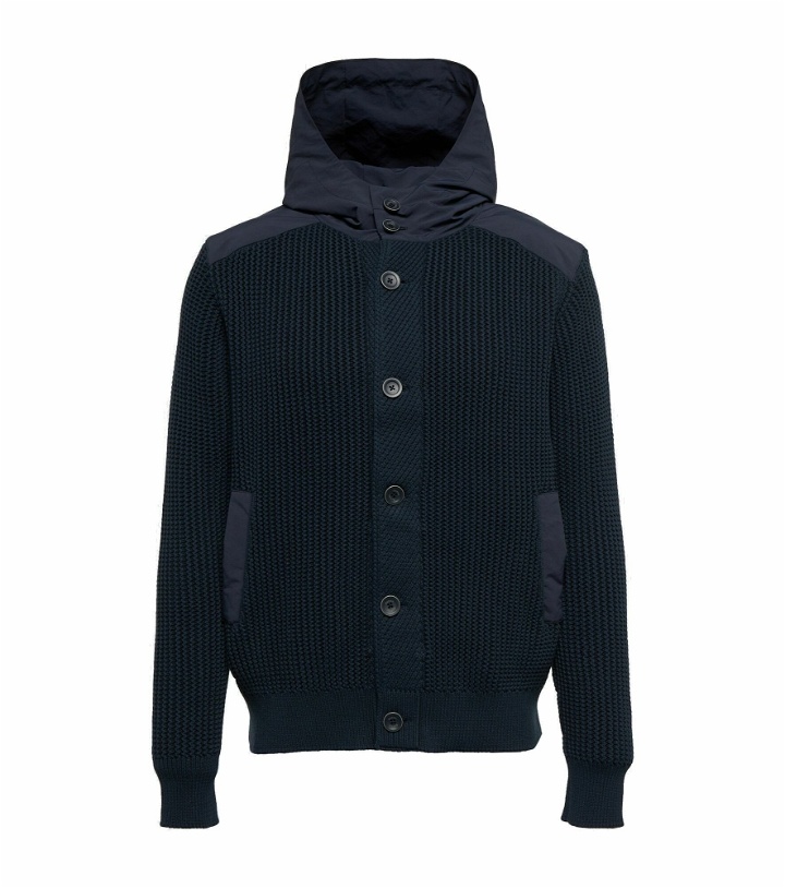 Photo: Herno - Hooded cotton-blend cardigan