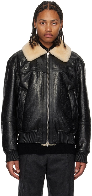 Photo: Solid Homme Black Leather Jacket