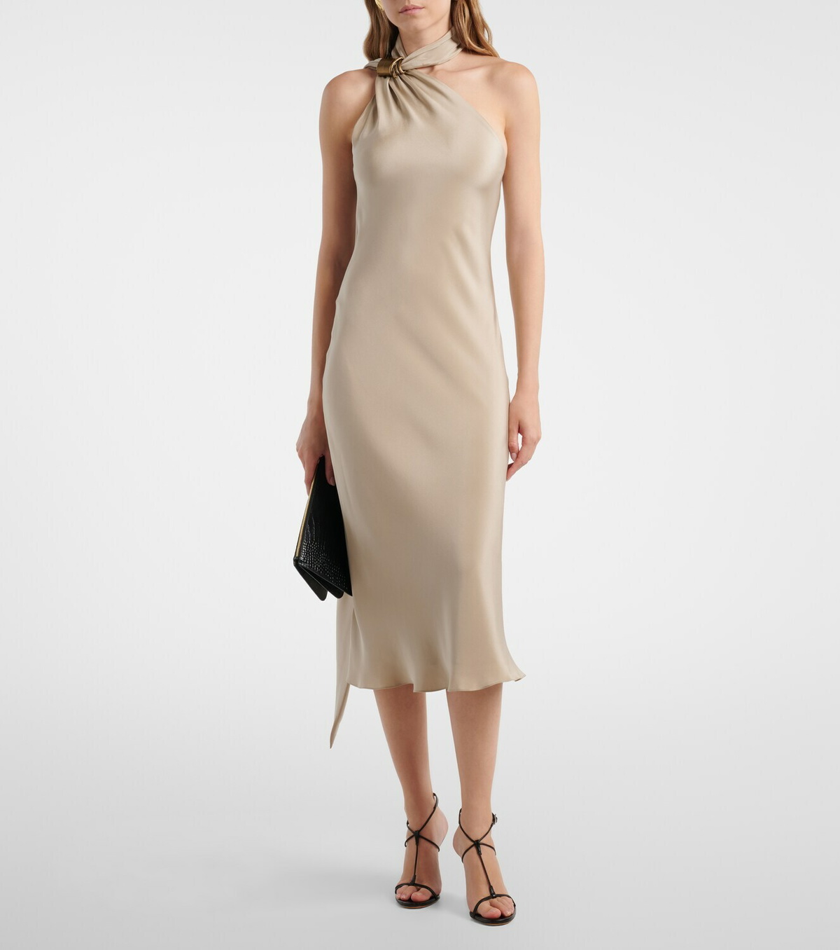 Max Mara Elegante one-shoulder silk crêpe maxi dress