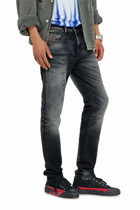 Diesel Slim Jeans Regular Waist 2019 D-Strukt, Black/Dark grey, Zip fly