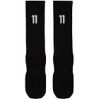 11 by Boris Bidjan Saberi Black Bamboo Logo Socks
