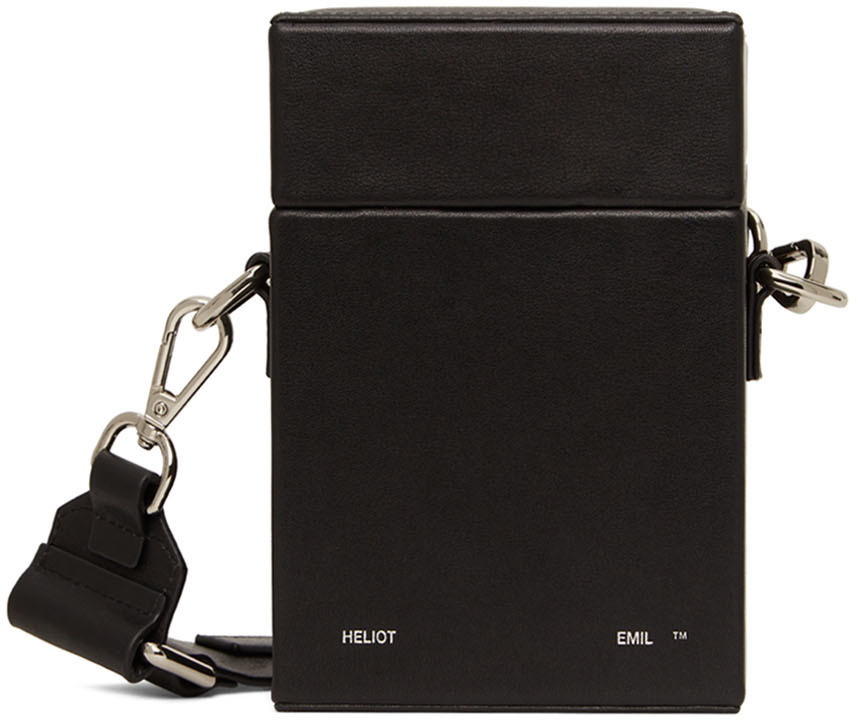 HELIOT Emil leather-box Messenger Bag - Black