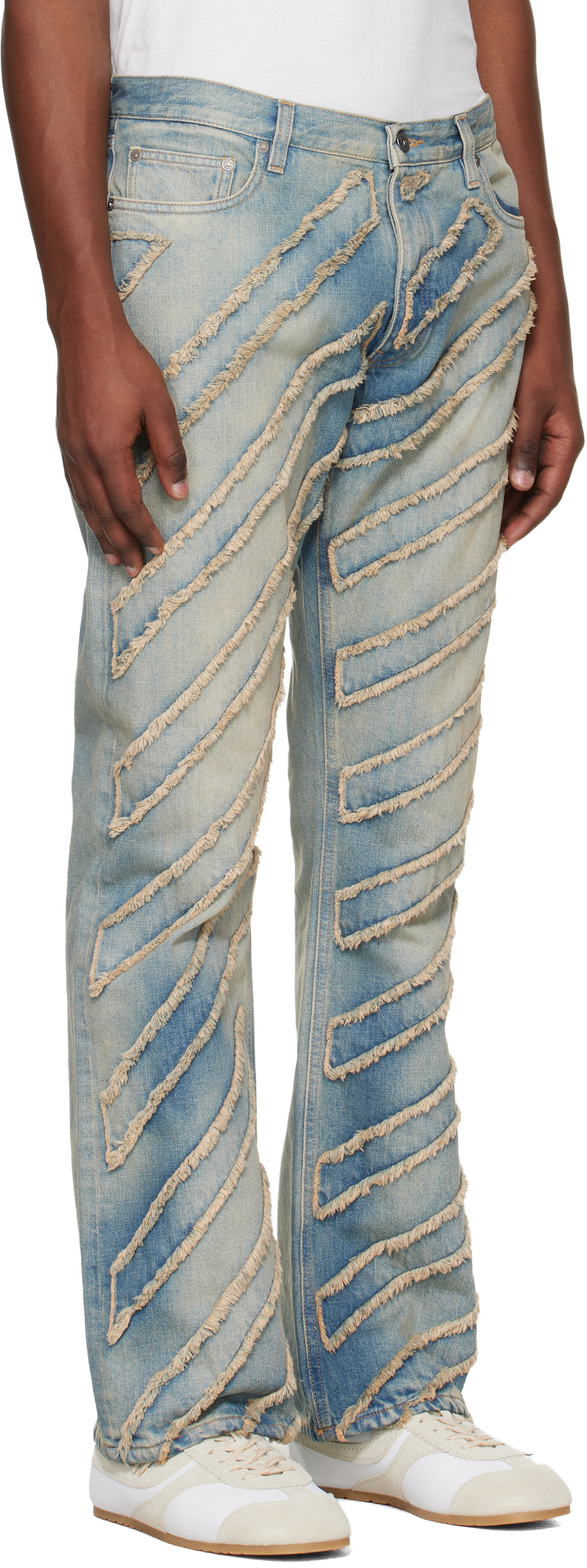 Off-White Blue Diag AO Skinny Flare Jeans