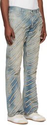Off-White Blue Diag AO Skinny Flare Jeans