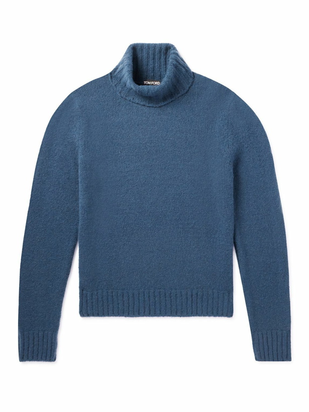 Photo: TOM FORD - Cashmere-Blend Rollneck Sweater - Blue