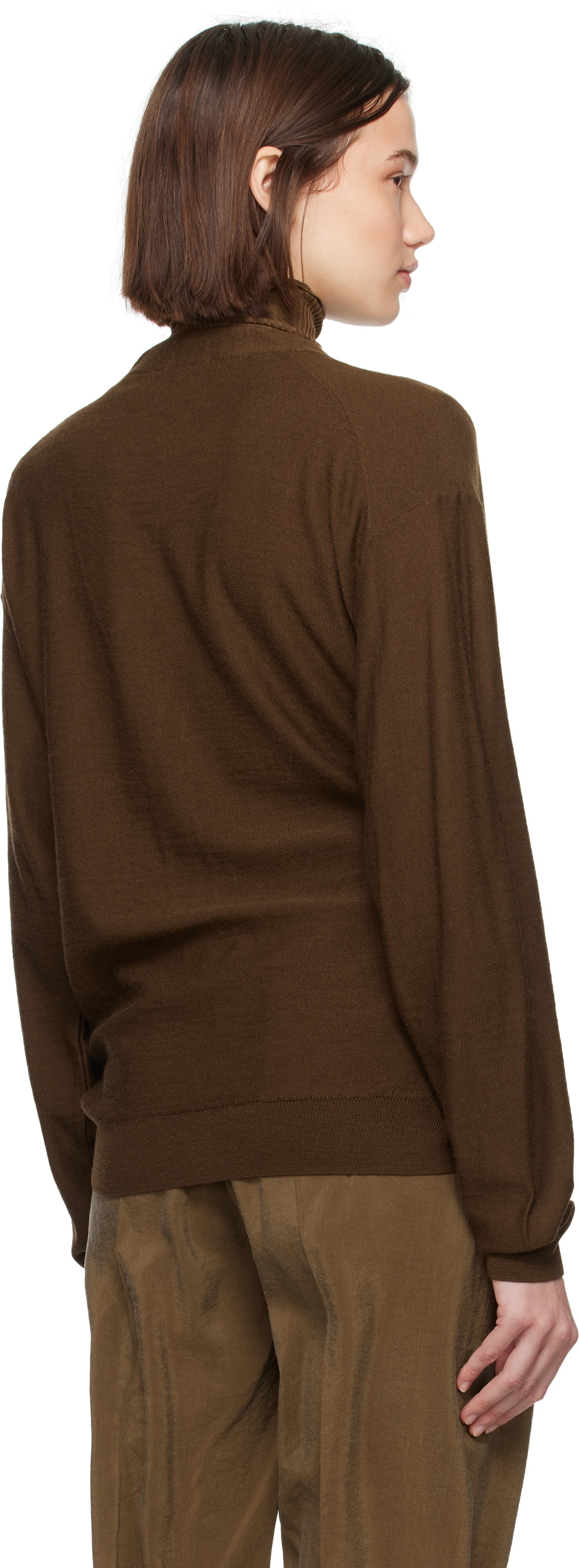 LEMAIRE Brown Relaxed Twisted Cardigan Lemaire
