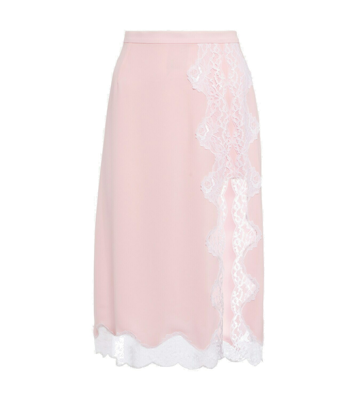 Christopher Kane - Lace-trimmed high-rise split midi skirt