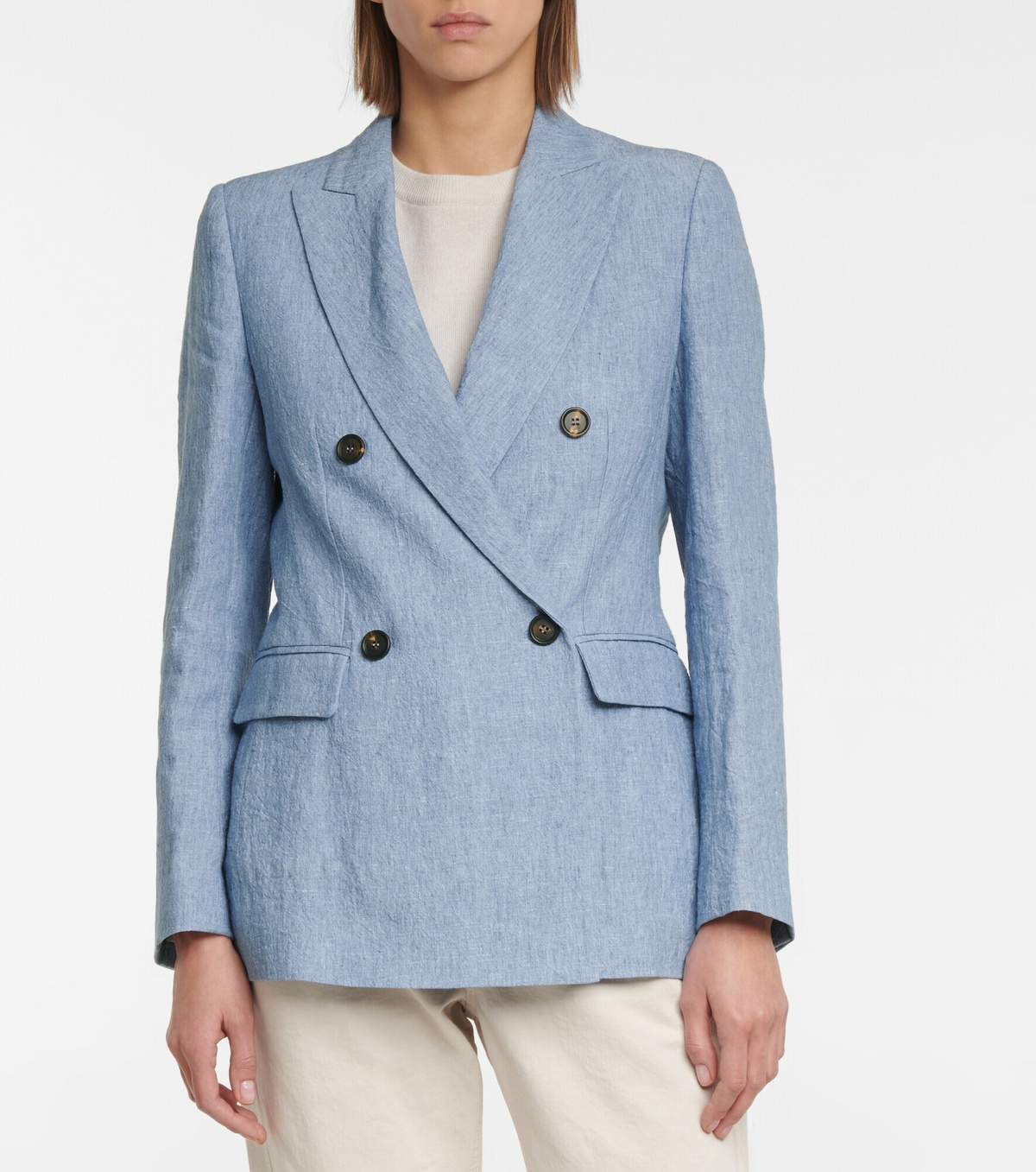 Brunello Cucinelli Pink Linen Blazer main image 1