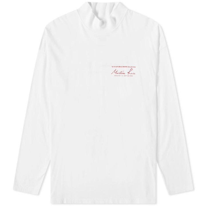 Photo: Martine Rose Men's Long Sleeve Mock Neck T-Shirt in White