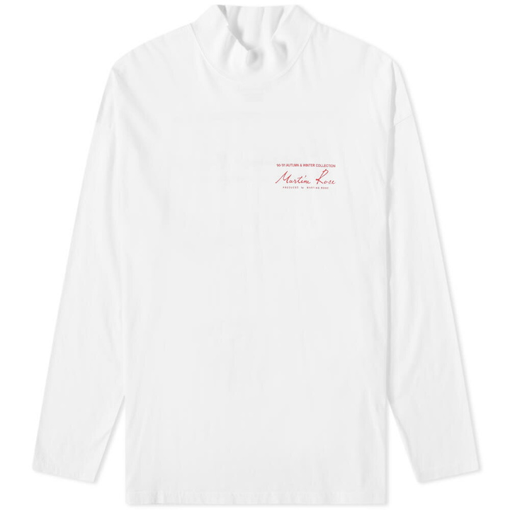 Photo: Martine Rose Men's Long Sleeve Mock Neck T-Shirt in White